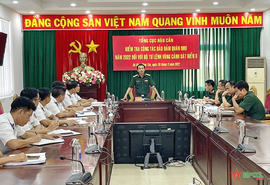 Cục Quân nhu (Tổng cục Hậu cần) thăm, kiểm tra và làm việc với Bộ tư lệnh Vùng Cảnh sát biển 3